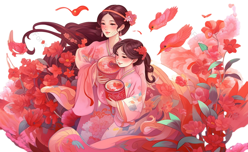 节日图片,插画花元素,花卉插画PNG,花朵插画免抠素材
